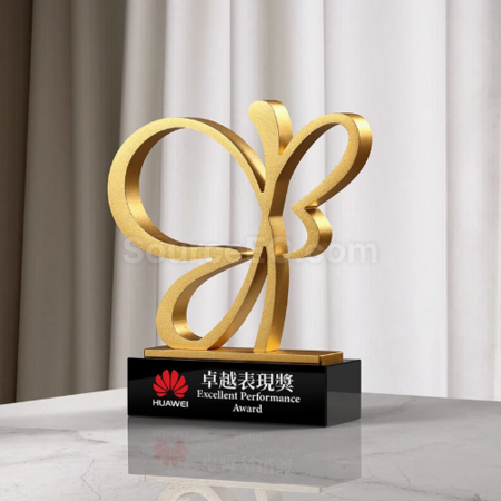 礼品订购金属3D蝴蝶奖座广告
