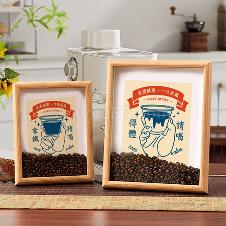 礼品订购创意咖啡豆相框广告