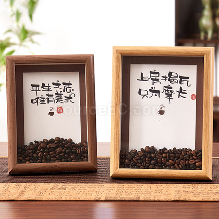 礼品订购创意咖啡豆相框广告