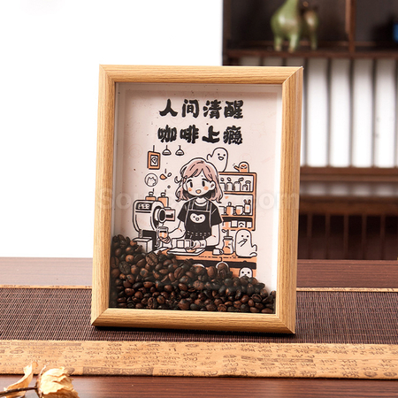 礼品订购创意咖啡豆相框广告