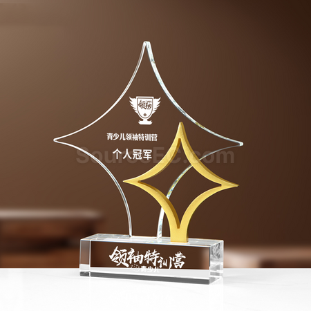 礼品订购菱形水晶奖座广告
