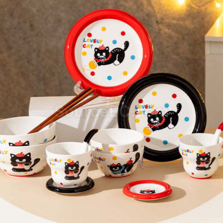 礼品订购猫咪餐具套服（多种搭配可选）广告