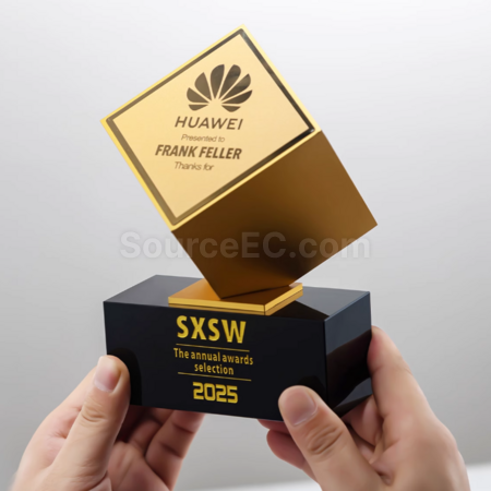 礼品订购金属水晶奖座广告