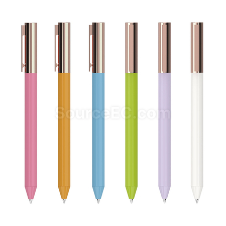 礼品订购旋转出芯高颜值马卡龙金属展会礼品笔广告