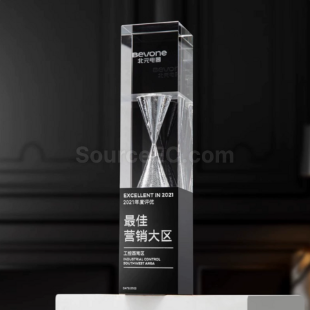 礼品订购沙漏水晶奖座广告