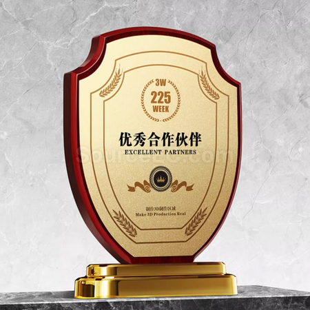 礼品订购实木盾牌奖牌广告