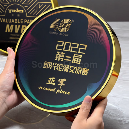 礼品订购创意金属奖座广告