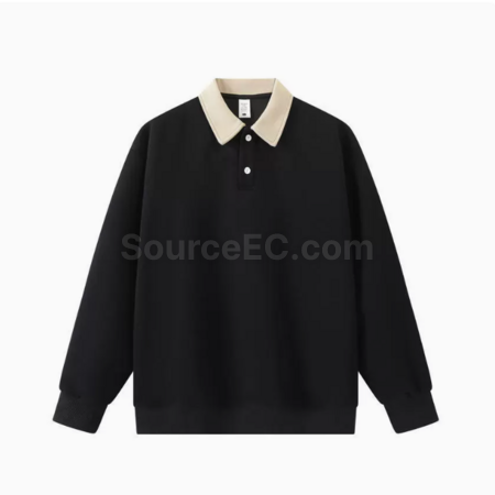 拼色polo长袖