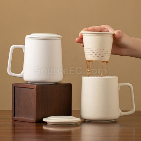 礼品订购陶瓷杯（茶水分离泡茶）广告