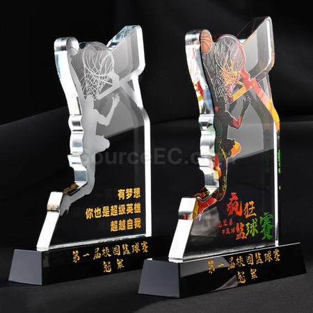 礼品订购篮球水晶座广告