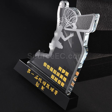 礼品订购篮球水晶座广告