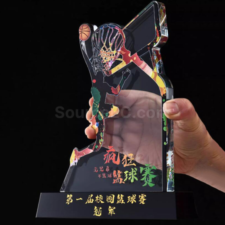 礼品订购篮球水晶座广告