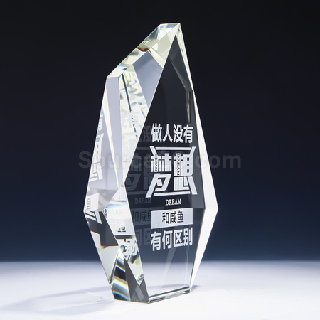 礼品订购不规则水晶奖座广告