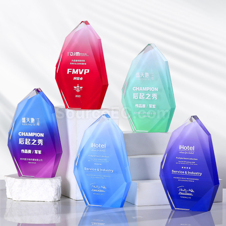 礼品订购不规则水晶奖座广告