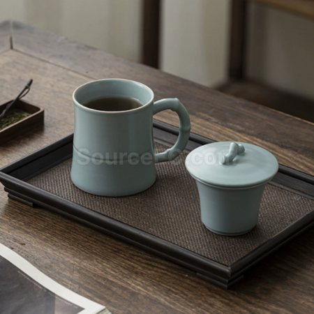 礼品订购陶瓷可过滤泡茶杯广告