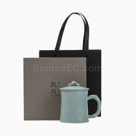礼品订购陶瓷可过滤泡茶杯广告