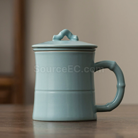 礼品订购陶瓷可过滤泡茶杯广告