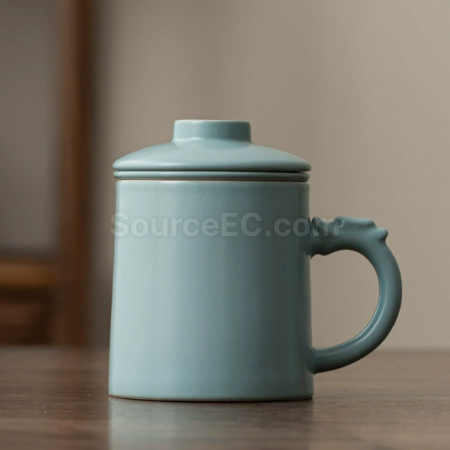礼品订购陶瓷可过滤泡茶杯广告