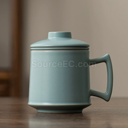礼品订购陶瓷可过滤泡茶杯广告