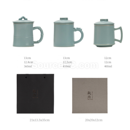 礼品订购陶瓷可过滤泡茶杯广告