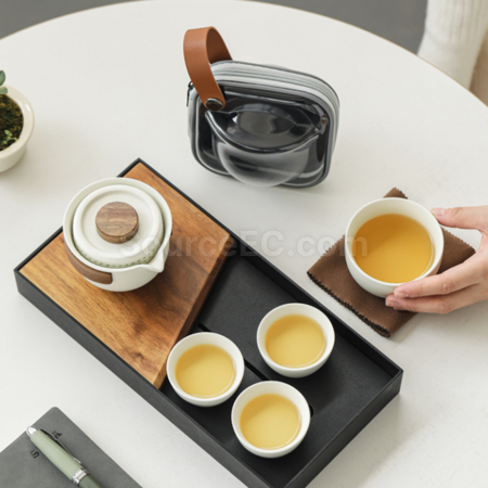 礼品订购便携式旅行茶具广告