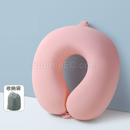 礼品订购可折叠收纳记忆棉颈枕-圆形广告