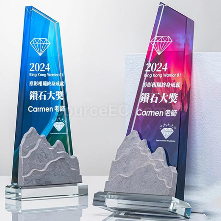 礼品订购大理水晶奖座广告