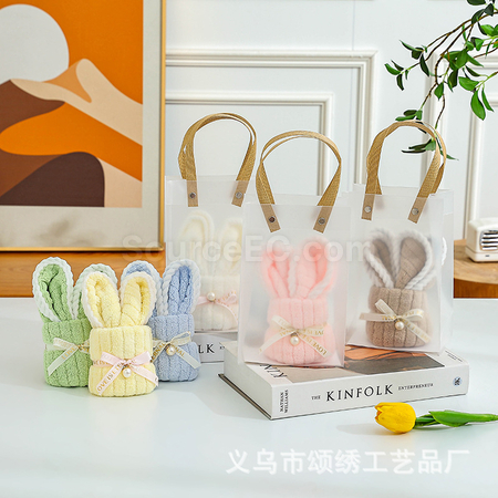 礼品订购可爱复活兔子毛巾广告
