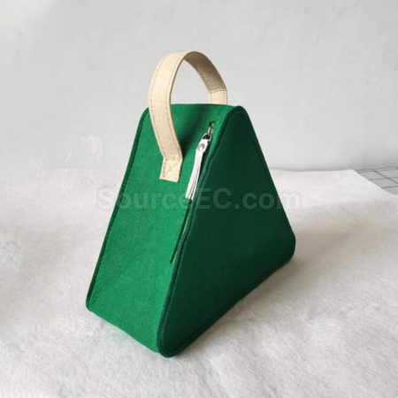 礼品订购新款三角毛毡手提袋广告
