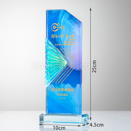 礼品订购百褶水晶奖座广告