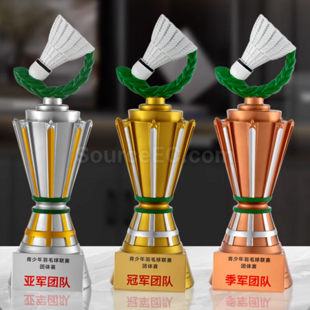 礼品订购羽毛球树脂奖座广告