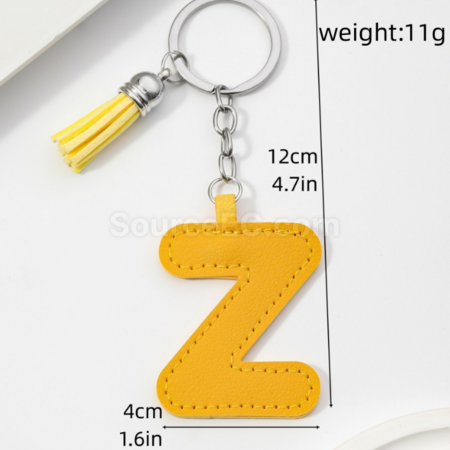 礼品订购PU皮革26个英文字母钥匙扣广告