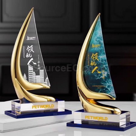 礼品订购帆船奖座广告