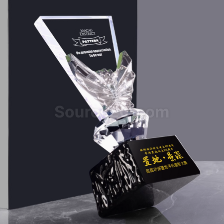 礼品订购创意变色水晶奖座广告