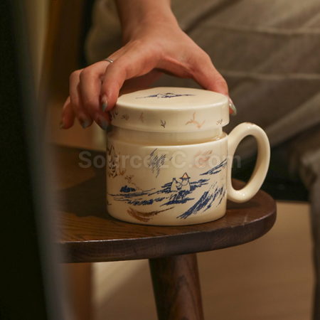 礼品订购moomin带滤网马克杯广告