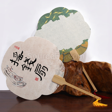 礼品订购可定制空白宣纸团扇广告