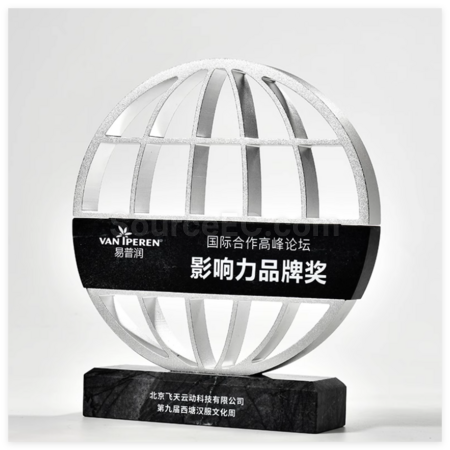 礼品订购金属大理石奖座广告