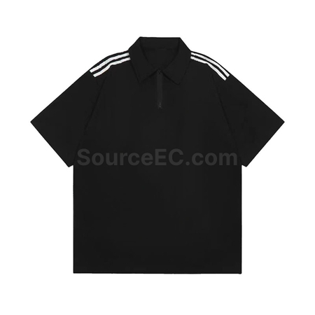 礼品订购 条纹拉链翻领polo衫广告