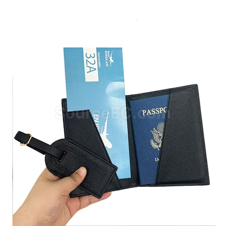 礼品订购PU行李牌护照夹套装广告