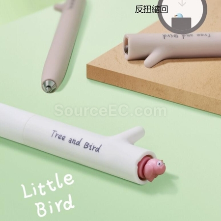 礼品订购旋转小鸟扭扭中性笔广告