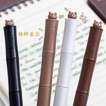 礼品订购小熊/卡皮巴拉扭扭旋转中性笔广告