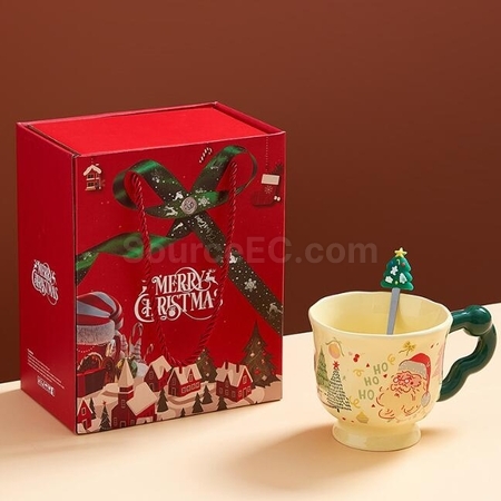 礼品订购圣诞杯创意陶瓷马克杯广告
