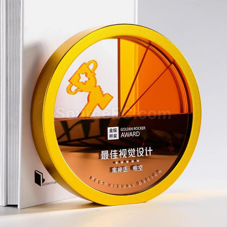 礼品订购亚克力金属奖座广告