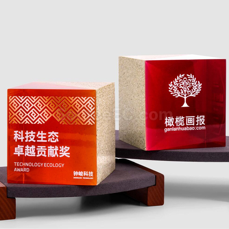 礼品订购大理石树脂奖座广告