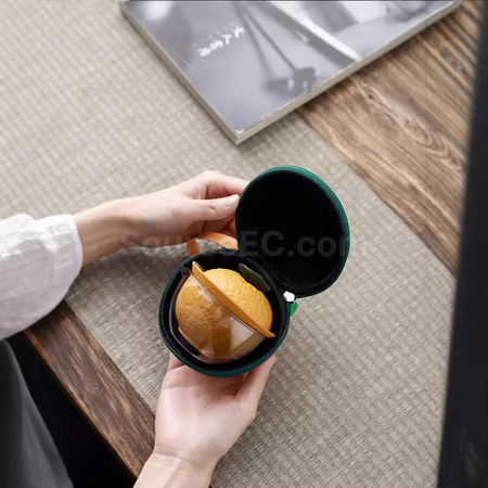礼品订购丑橘便携陶瓷茶具旅行套装广告