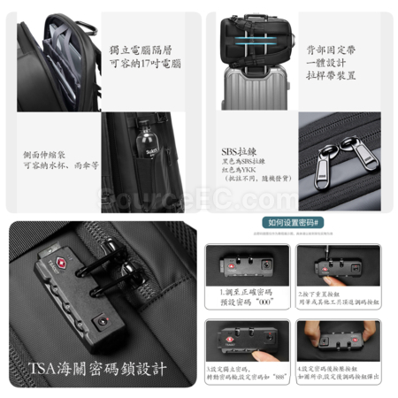 礼品订购扩容干湿分离防盗电脑双肩包广告