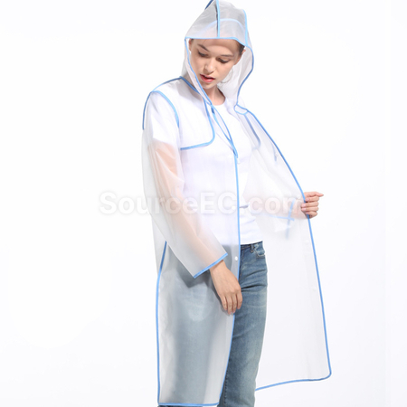 礼品订购彩色捆条透明雨衣广告