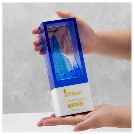 礼品订购琉璃水晶奖座广告