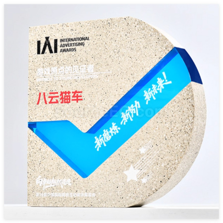 礼品订购大理石水晶奖座广告