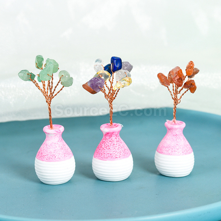 迷你小花瓶水晶树